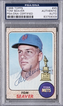 1968 Topps #45 Tom Seaver Signed Card – PSA/DNA Authentic